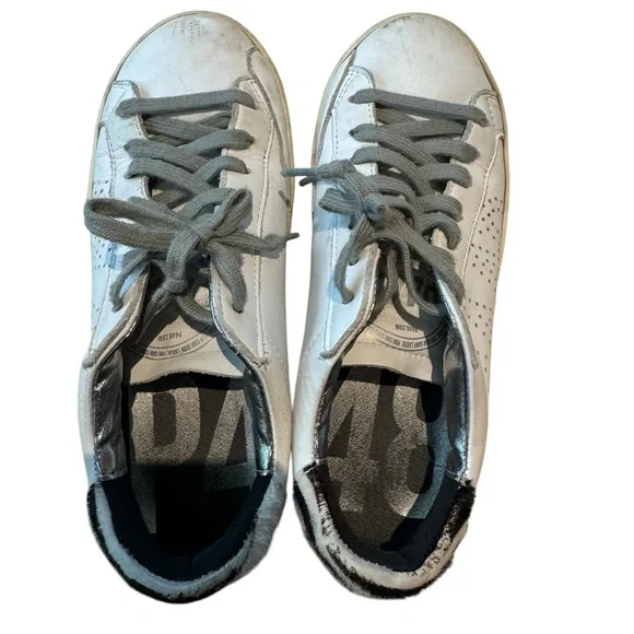 P448 White and Gray Zebra Perforated Sneakers - Picture 3 of 6